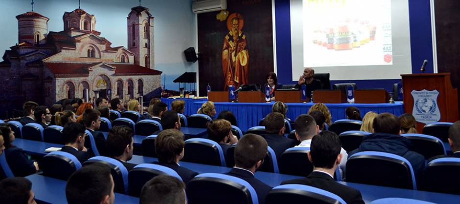 OF UTMS INTERACTIVE LECTURE HELD THE FOUNDER OF "MACEDONIA-EXPORT" AND THE BRAND "MAMAS" MR. PETAR LAZAROV