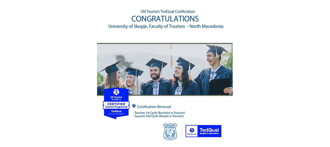 „УНИВЕРЗИТЕТОТ СКОПЈЕ“ МЕЃУ 100-ТЕ НАЈДОБРИ ВО СВЕТОТ ВО СТУДИСКИТЕ ПРОГРАМИ ЗА ТУРИЗАМ